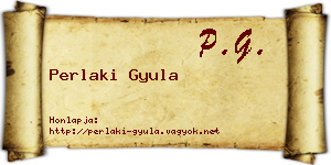 Perlaki Gyula névjegykártya
